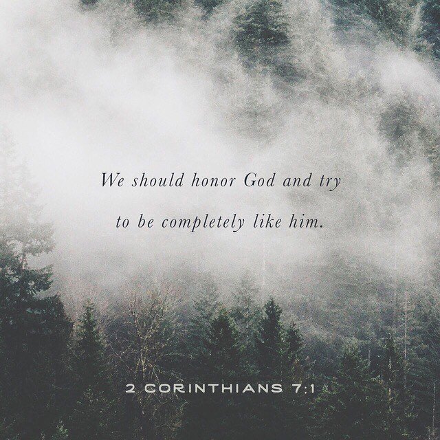 sharedailyfaith's tweet photo. We should honor God and try to be completely like him.
- 2 Corinthians 7:1

Follow for daily inspiration

#respect #bibletruth #biblesays #praise #keepgoing #sermon #godsgotthis #grace #freedom #sacrament #blessed #wordofgod #amen #bibleverseoftheday #holyspirit #biblejournaling https://t.co/ozbU3C4sUD