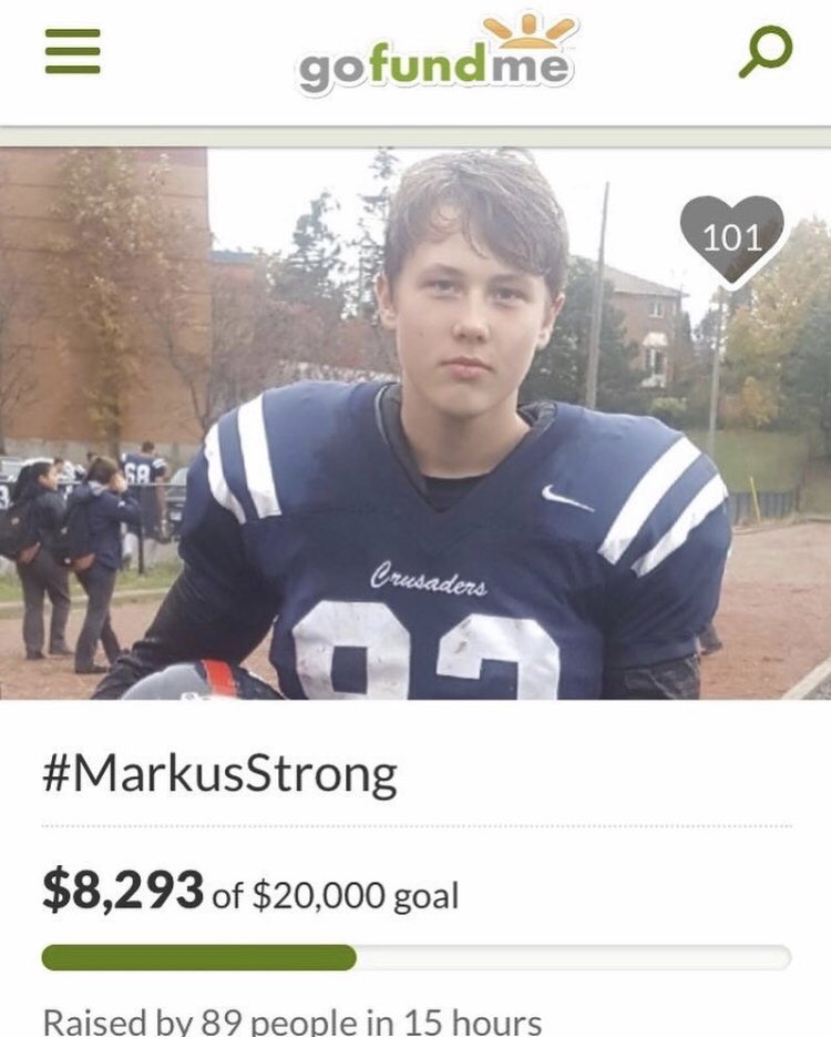 OLMC_athletics's tweet photo. Markus Hogg has been a great addition to OLMC,he is a Crusader at heart. He has been diagnosed with cancer &amp; has a 29 week battle with chemotherapy ahead.
What can you do? Go on go fund me and search #markusstrong &amp; donate. RT &amp; comment so Markus can see how much we love him.❤️💙 https://t.co/5kxmdwm6Bc