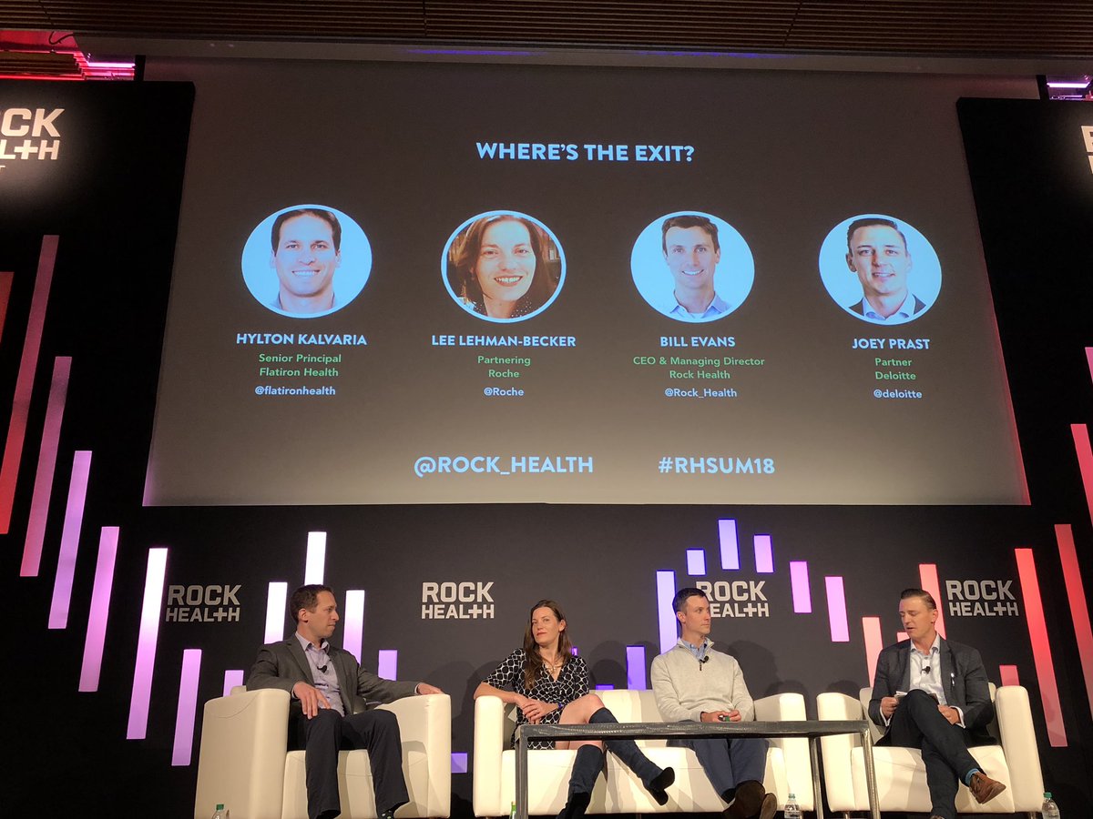 Rock_Health's tweet photo. Catching up with both sides in one of the year’s biggest acquisitions:

“We did not absorb @flatironhealth into @Roche. And that was to allow the innovation to continue to flourish.”

#RHSUM18 https://t.co/JOekCQHt83