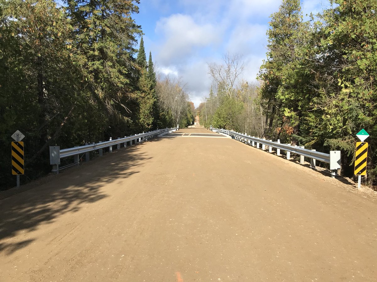The waterproofing, railings, and guide rail are completed in Erin. We are just waiting on some nice weather to lay asphalt.