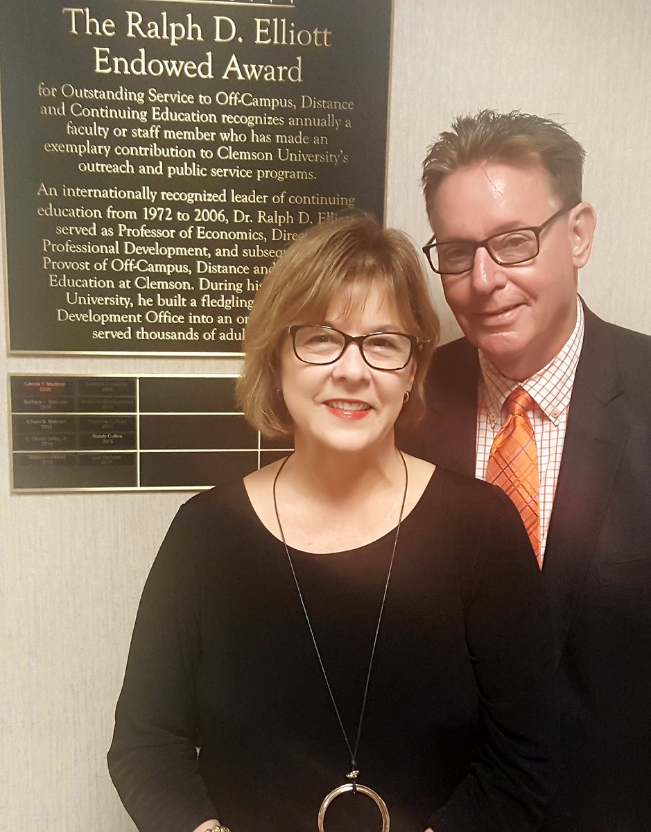 Today I hosted a luncheon for Gail DePriest as the most recent winner of the Elliot award. Here's a picture of Gail and me at the plaque.