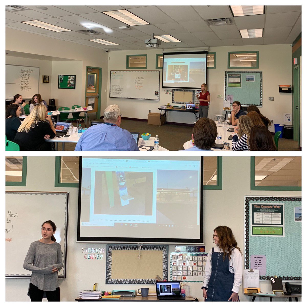 Superintendent’s Student Senate hosted by Campo Verde High School!  Principal Cox, and Campo students Kaylie and Kenzie, giving senate members an overview of the things that make Campo great!
#ConnectCreateCare