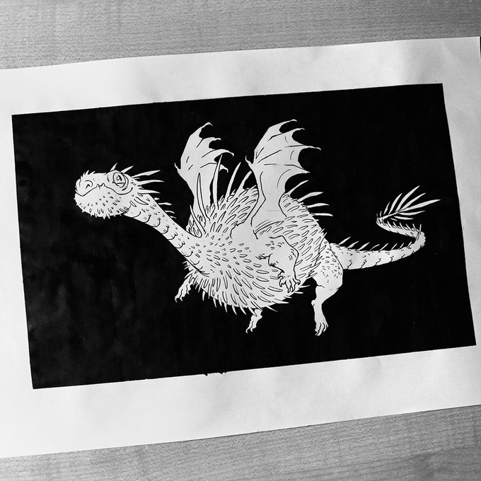 #Inktober #inktoberday17 #Inktober2018 He's not flying like ordinary dragon, but more like balloon.  He puffs up his body and then lift up to the air. His little wings along  with his tail help him to keep the direction.

Of course I was inspired by blowfish. 
