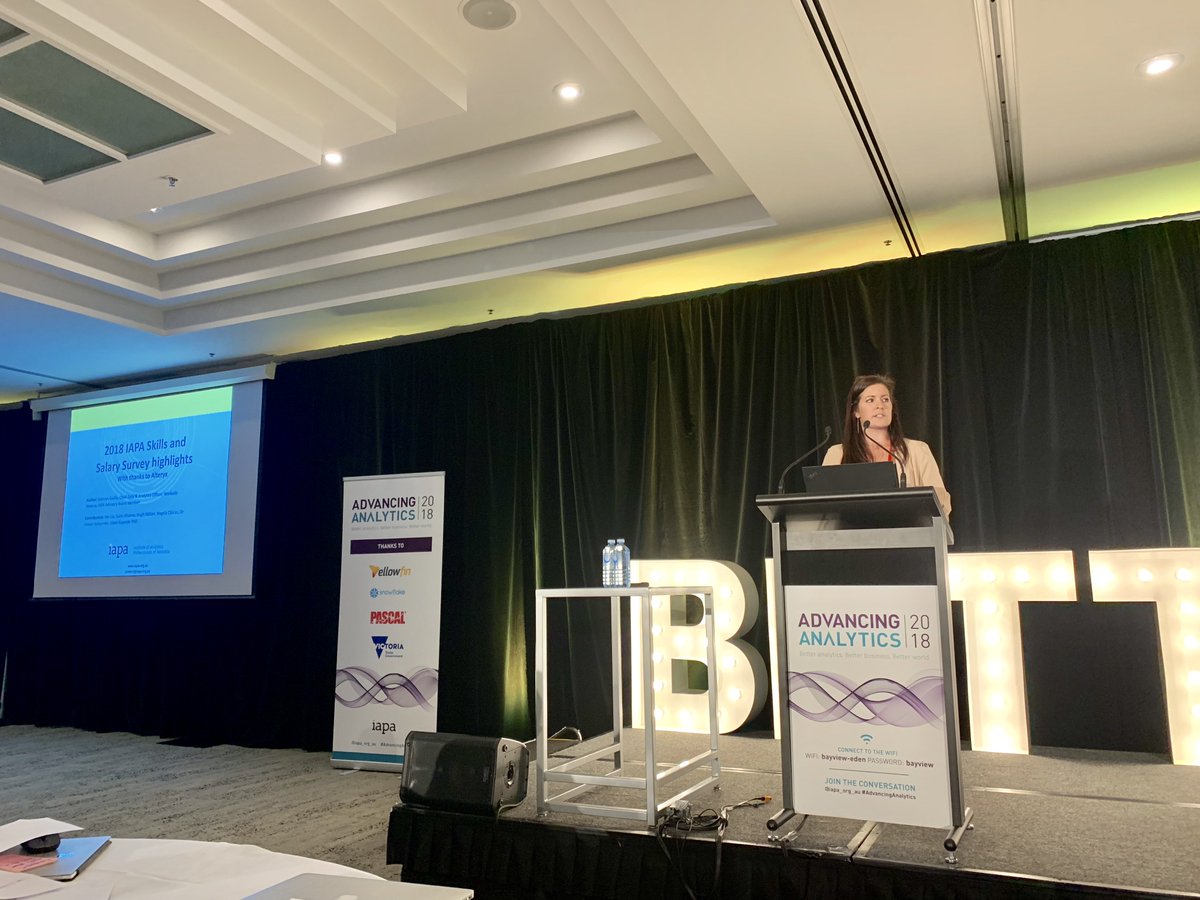 IAPA_org_au's tweet photo. Chief Data & Analytics Officer, @WorkSafeVictor Kathryn Gulifa shares with us a sneak peek on the outcomes of the IAPA 2018 Skills & Salary Survey. How has the median #salary changed? #AdvancingAnalytics #Analytics #DataAnalytics #Data #SkillsandSalary #AnalyticsIndustry https://t.co/pNoYPLUaxE