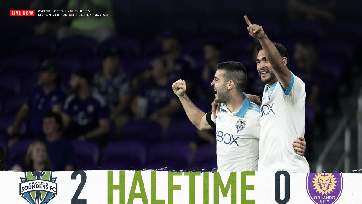 45 minutes down, 45 minutes to go. 👊  SEA 2 | ORL 0   #ORLvSEA https://t.co/RIUgR6gty0