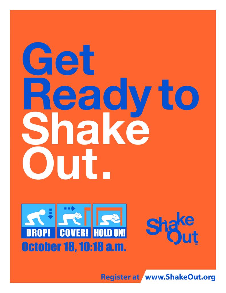 All classes will practice Drop, Cover and Hold On! Tomorrow October 18 at 10:18am

#GreenEagles #GreatShakeOut #DropCover&Holdon