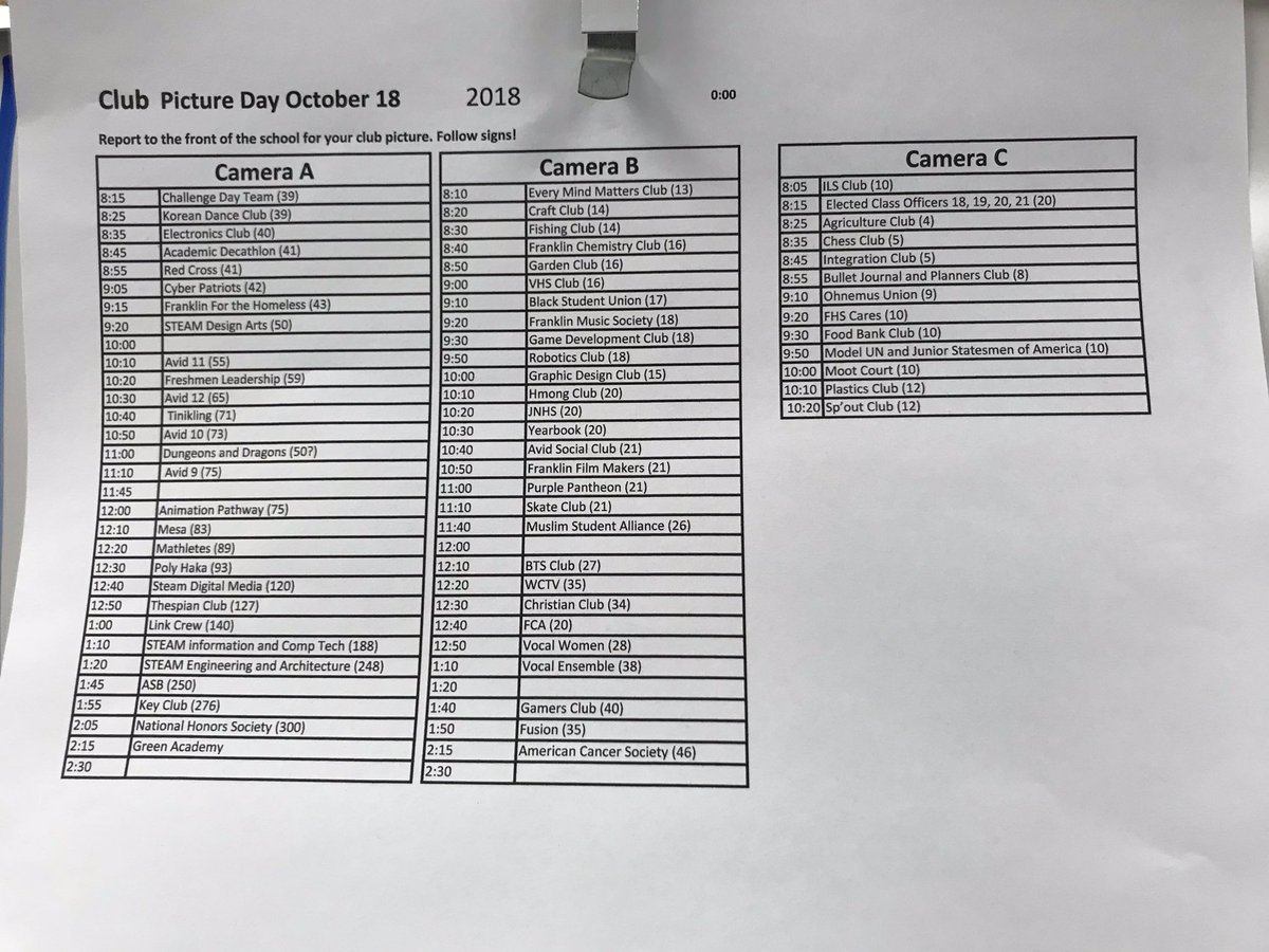 club picture day is tomorrow! make sure to come to your clubs’ (AND YOUR CLUBS ONLY) picture times promptly. smile big wildcats!! 😺