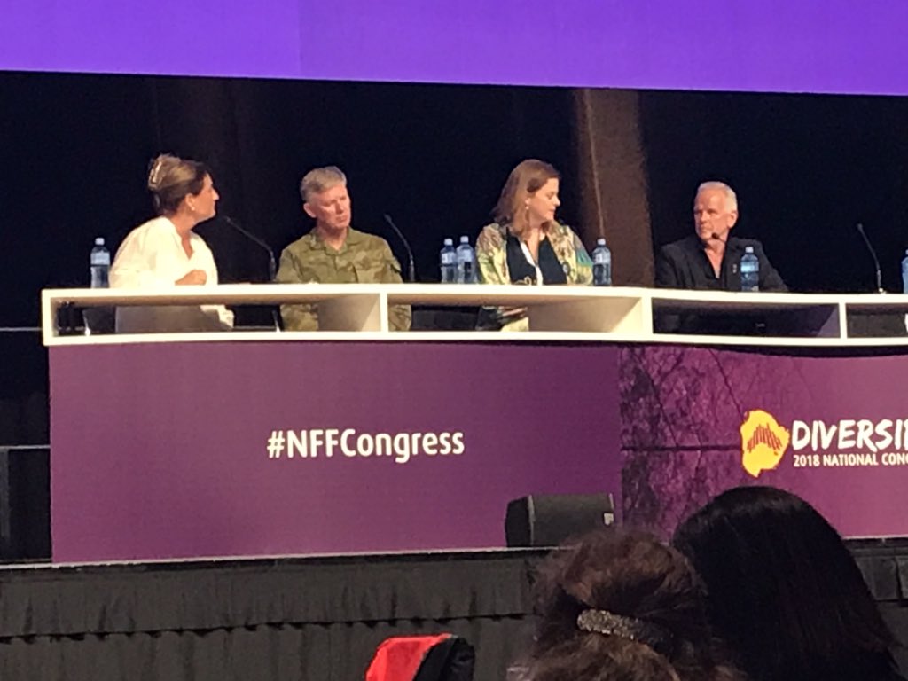 Great message to city folk from Major Gen Day - best way to support our rural towns....holiday in #BrokenHill not Bali, holiday in #Winton not Whistler! #NFFCongress <a href="/NationalFarmers/">National Farmers' Federation</a>