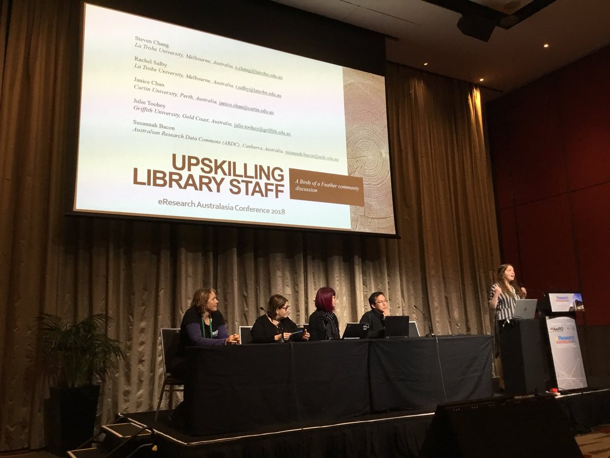 ragamouf's tweet image. Librarians about to start talking about getting their data skill game on #eResAu2018