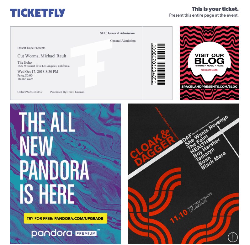 trippintoads's tweet photo. @MichaelRault @TheEchoLA @cut_worms Cant make it tonight but someone can have my tickets if they want! https://t.co/uVH3WTweW1