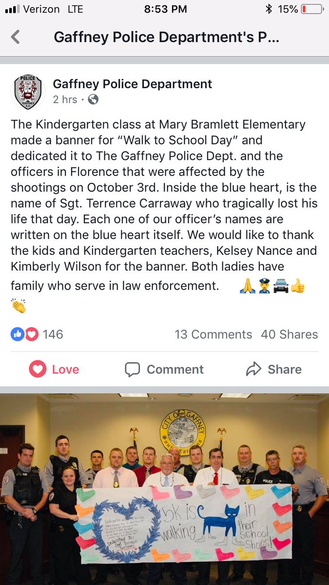 k_west2019's tweet photo. ❤️❤️ It has been truly heart warming to go this for our local police department! Thank you for your service! @BramlettBears  #HereWeGrow #GrowingRelationships https://t.co/C7tysTcvdb