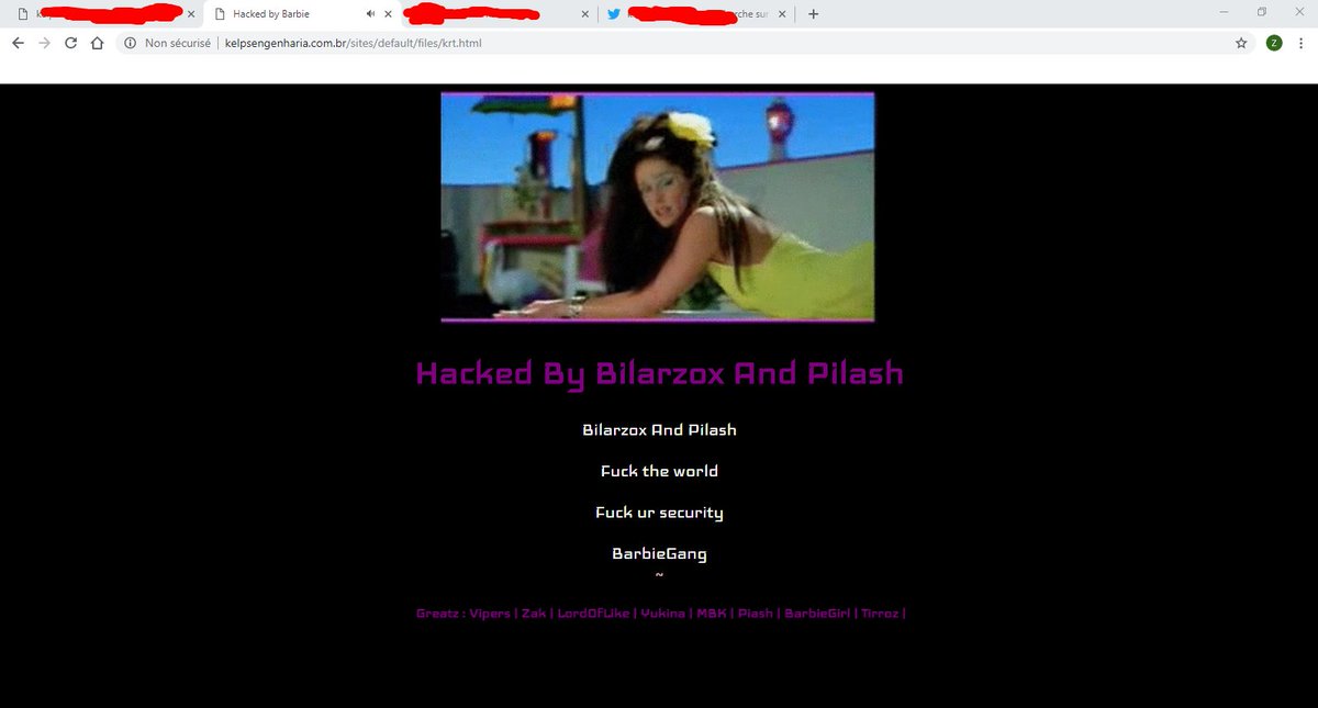 bilarzox's tweet photo. #kelpsengenharia Has Been Hacked by Bilarzox &amp; Pilash (BarbieGang :D)

@PoliceNationale eh les gars elle es ou la cyber crime

https://t.co/Jw1dLsIKXq https://t.co/PXJRxXAMBB
