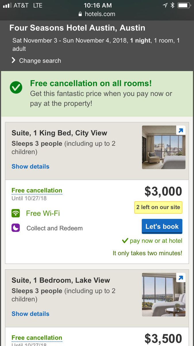 sethgrizz's tweet photo. Hey @FourSeasons, how and why is your most expensive room in the entire world located in #AustinTX?! 🤔 #bummer #nexttime #traveltips https://t.co/kgPuFH2CqM