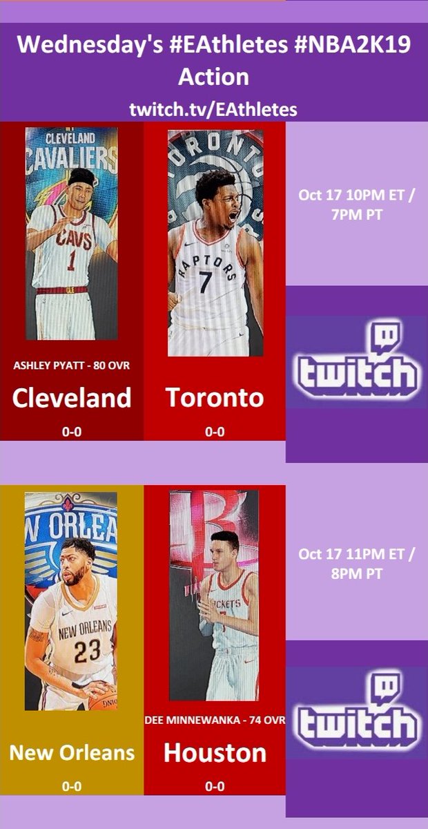 The_eAthletes's tweet photo. In 30 minutes, our broadcast premier of #EAthletes #NBA2K19 on
https://t.co/bGQjrPNm9F #SupportSmallStreamers
Tonight ft. #AshleyPyatt and #DeeMinnewanka! #RookieSZN
@FlyRts
@DevilArmy_
@SGH_RTs
@GFXCoach
@BlazedRTs
@FearRTs
@DripRT
@PromoteGamers
@Demented_RTs
@LaZy_RTs https://t.co/EFrTxxiTCs