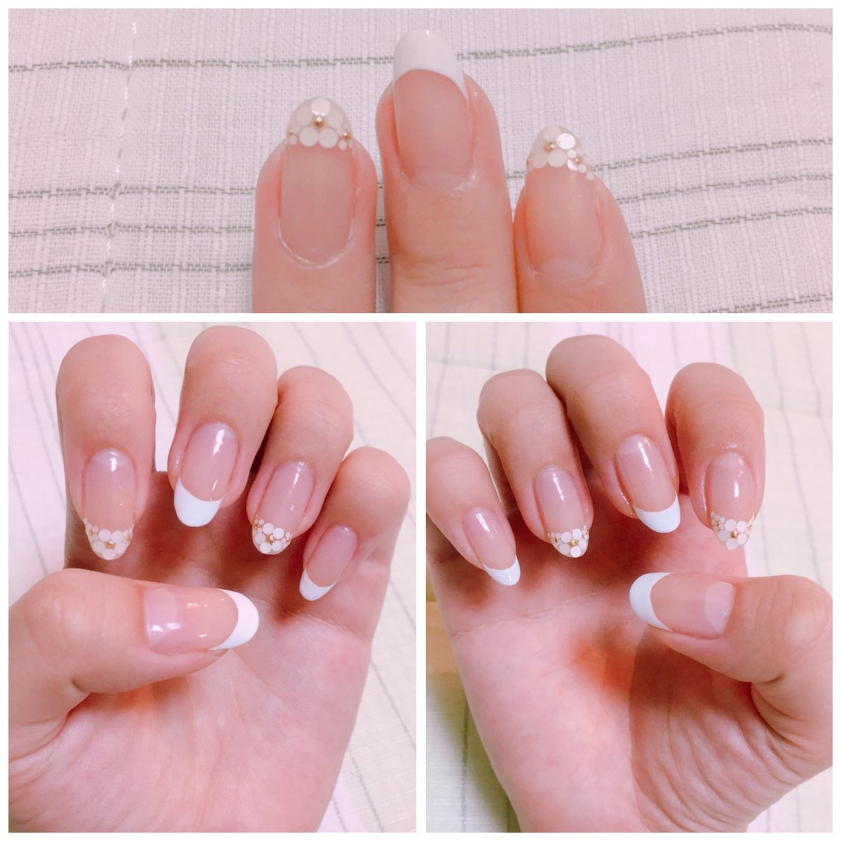 まっきーのヘアアレンジ日記 Twitterren 花組 Messiah Beautiful Garden 大劇場千秋楽 ご卒業のお見送りをさせていただいたので 白ネイルでした 花組さんということでホログラムで白いお花をあしらってみました ネイル サロンネイル ポリッシュ