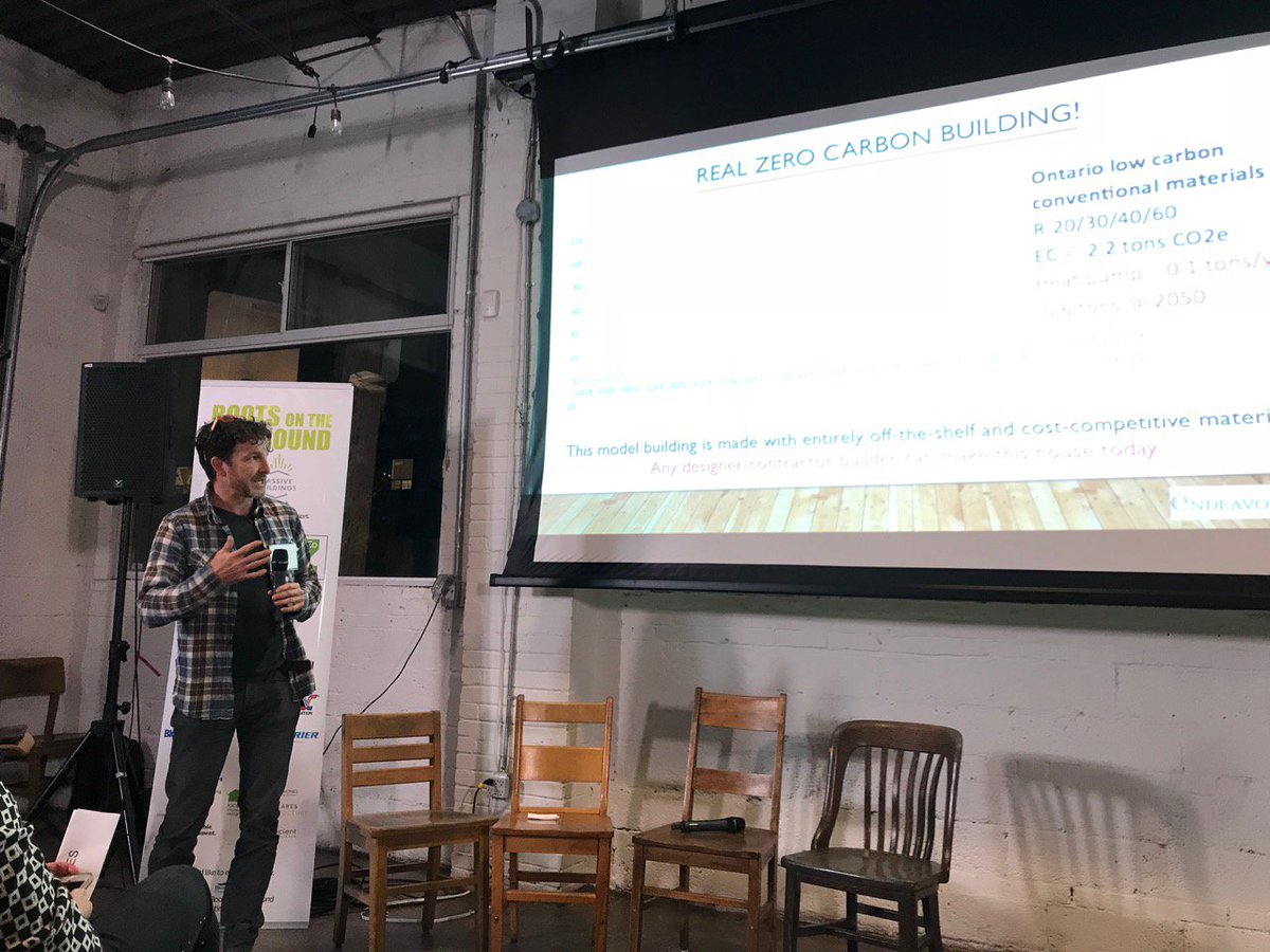 lloydalter's tweet photo. I always enjoy #bootsontheground by @PassiveBldgsCan but tonight was really terrific. Chris Magwood of @EndeavourCentre is doing brilliant, groundbreaking work on embodied energy. https://t.co/Jt4YB4oUil