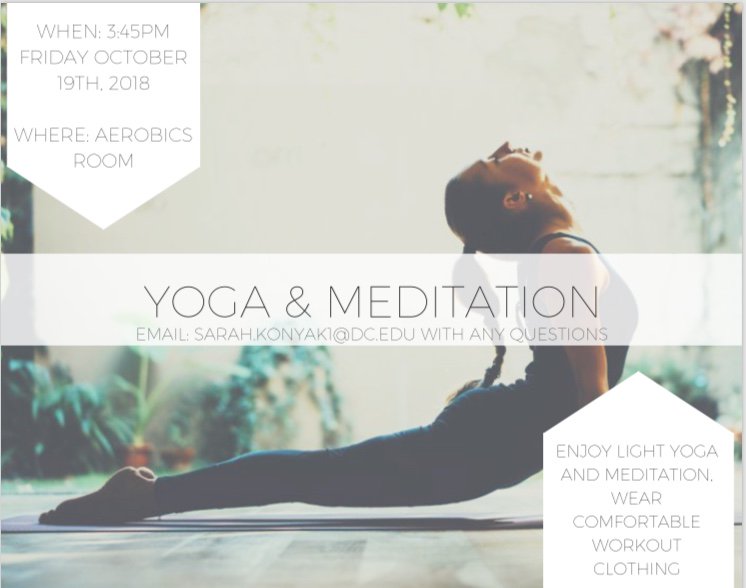 residence_life's tweet photo. This Friday Come Out For Some Yoga &amp; Meditation ! ! ! ! https://t.co/QDKvHH9Oiv