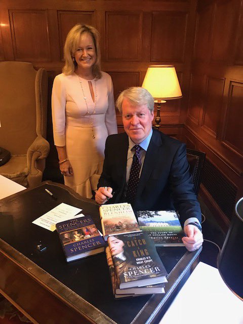 Few things are more satisfying for a writer than doing a book-signing where someone appears with several of your books from the past... 4 of my 6 are on show here. #tocatchaking #blenheim #althorp and #spencerfamily - the two missing are #princerupert &amp; #killersoftheking