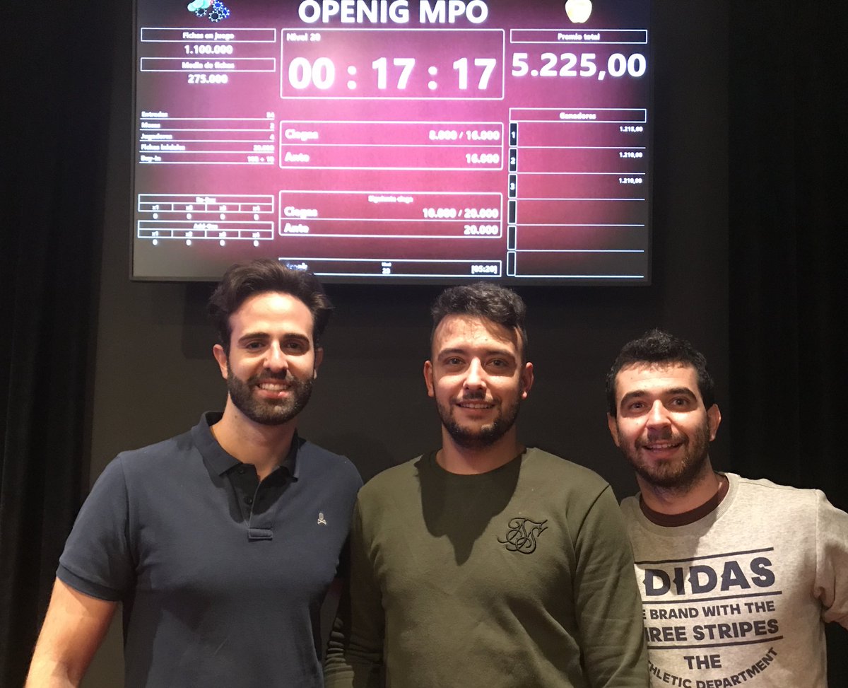 goldengamesint's tweet photo. Pacto a tres bandas para cerrar el Opening de las @Poker_MPO 

Enhorabuena‼️👏🏻👏🏻👏🏻 https://t.co/pkWx9ngIAo