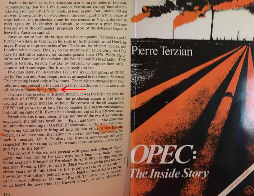 12- This is again about point 6.  #OPEC increased posted prices before the embargo. Why? because prices were very low and lower than other markets. Iran pushed hard for the increase.  #Oil_History  #oil