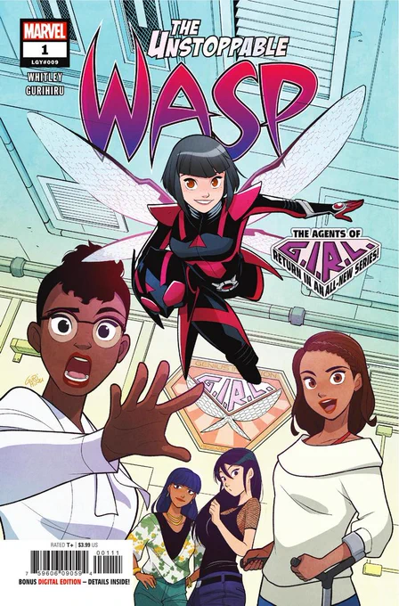 【お知らせ】アートとカバーを担当したTHE UNSTOPPABLE WASP #1が北米で発売になりました〜?
#1ではピム博士の娘であるナディアと若き科学者の女の子グループ通称「G.I.R.L.」が助け合いながらAIMと戦います。日本でもアメコミショップなどで近日中に入荷されると思います。よろしくお願いします! 