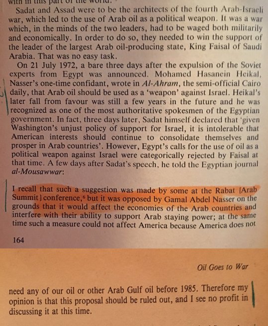 16- Here is a gold nugget about King Faisal of  #SaudiArabia regarding the use of oil as a weapon: (source from Book pictures above) #Oil_History  #oil  #Emabrgo