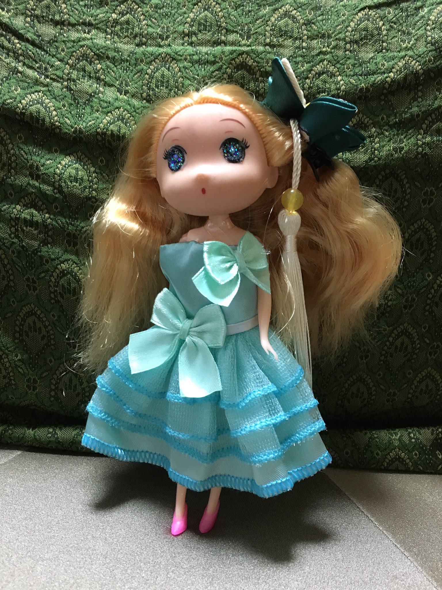 あーちゃん　セリアドールカスタム　スターアイ女の子 ①セリアドール キュートmini カスタムドール アイ付きカスタム