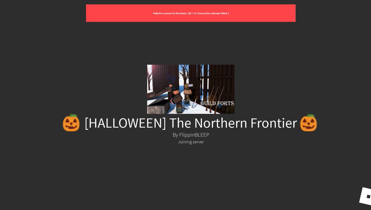The Northern Frontier On Twitter Strangely The Northern Frontier Is Suffering From An Odd Issue We Haven T Changed Anything And We Are Suspecting That It May Be On Roblox S End Roblox Robloxdev - roblox how to fix failed to connect id17 100 working