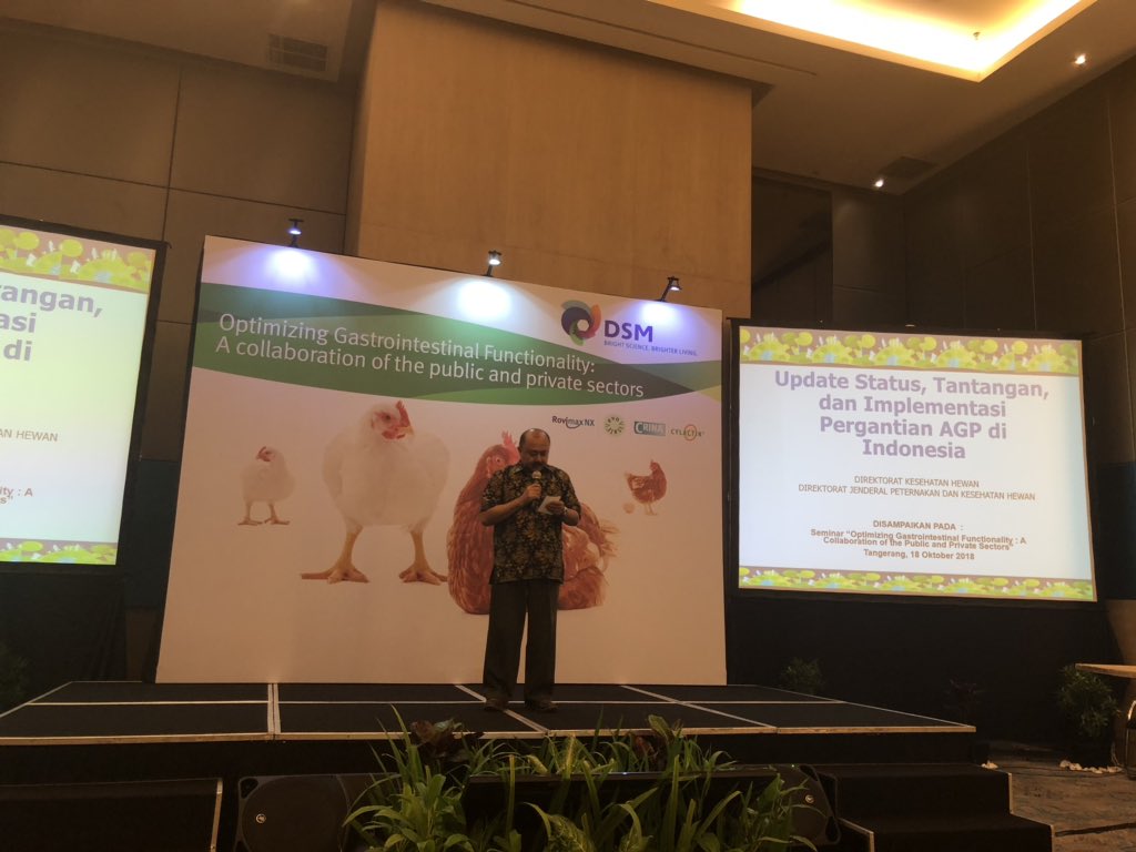 AntoineMeuter's tweet photo. Dr F. Summing from the Indonesian Agriculture Ministry updating us on the status of the AGP ban implementation in his country #gastrointestinalfunctionality DSM Seminar @DSMFeedTweet https://t.co/lJilU6Rj0l