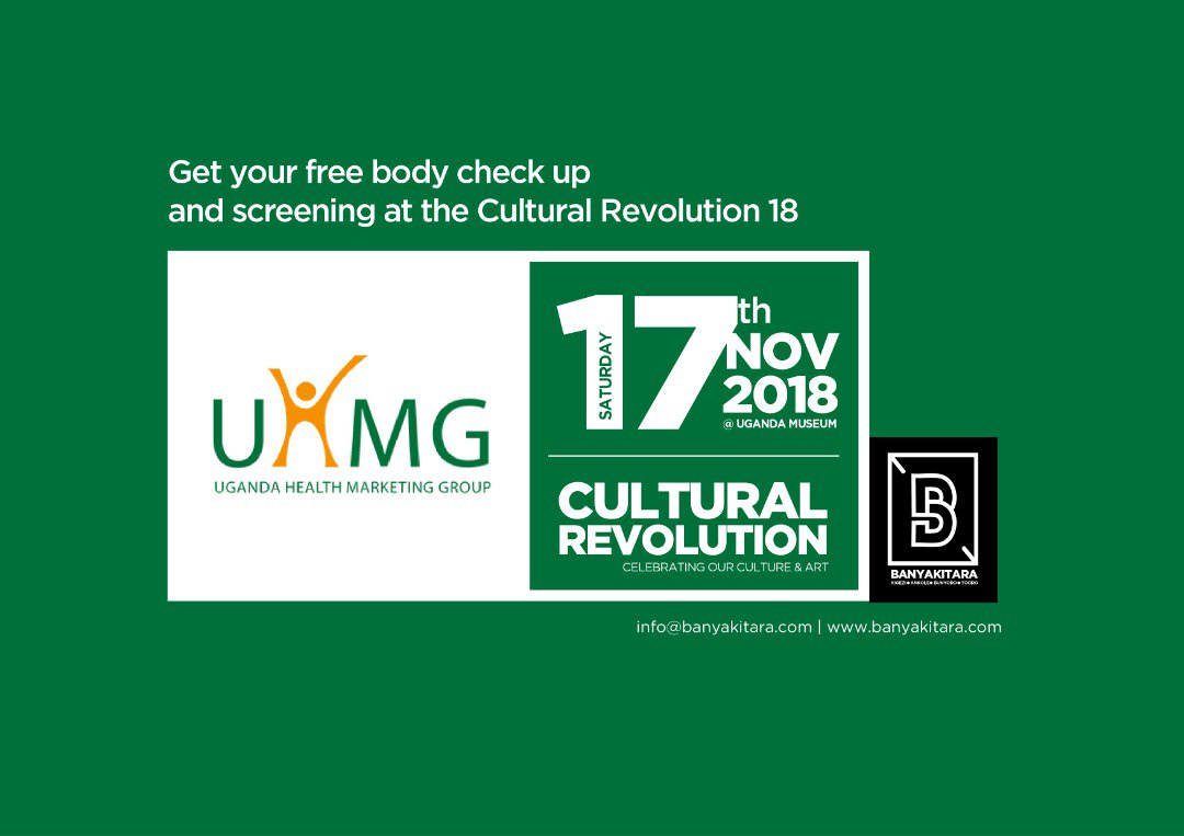 goodlifeug's tweet photo. Join us at the #culturalrevolution18.We will have free health and fitness sessions,screening for #NCDs among others. Venue: @UgMuseum , For more details check https://t.co/exafdNgfSP @FitnessParadise @Banyakitara18 @JumiaFoodUG @SafeBoda https://t.co/39EnsGcdSi