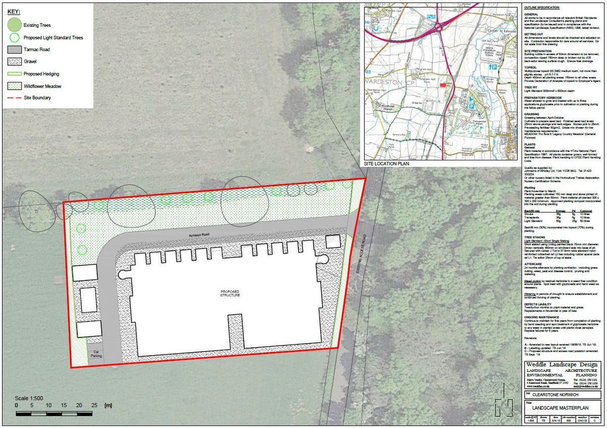 DLPPlanning's tweet photo. DLP are very pleased to have secured planning permission on behalf of Clearstone Energy for a gas powered generator in Stoke Holy Cross, Norwich. 

Thanks to @WeddleLandscape, @AECOM, NoiseAssess Ltd, @ClarkeEnergy and @WSP_UK for their inputs.

Plan: @WeddleLandscape https://t.co/KImNvwbRDX