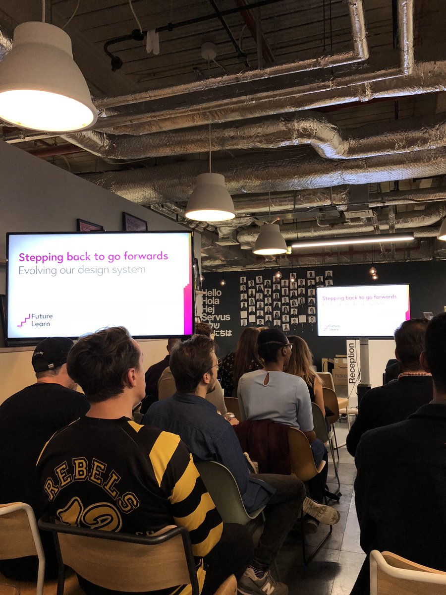 danchristian's tweet photo. Design Systems chat at @webdeldn last night. No 🍕 though 😱😱😱#WEBdeLDN https://t.co/Ys2DIB2vTK