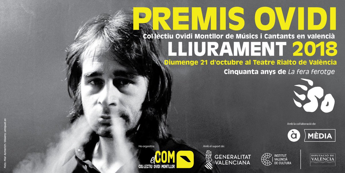 Feliu Ventura (@feliuventura) on Twitter photo Estem nominats als #PremisOvidi2018 amb <a href="/Xerramequ/">Xerramequ Aborígens</a> i els Aborígens. Entre músics com <a href="/atzembla/">Elṓn Musķ ̲̲ __-°</a> <a href="/Vadebogrup/">VADEBO</a> <a href="/Auxili_Band/">AUXILI</a> <a href="/CarlesDenia/">Carles Dénia</a> <a href="/JonatanPenalba/">Jonatan Penalba</a> @Cpastor76 Ens caldrà sort, són grans. Estem nominats als #PremisOvidi2018 amb <a href="/Xerramequ/">Xerramequ Aborígens</a> i els Aborígens. Entre músics com <a href="/atzembla/">Elṓn Musķ ̲̲ __-°</a> <a href="/Vadebogrup/">VADEBO</a> <a href="/Auxili_Band/">AUXILI</a> <a href="/CarlesDenia/">Carles Dénia</a> <a href="/JonatanPenalba/">Jonatan Penalba</a> @Cpastor76 Ens caldrà sort, són grans.