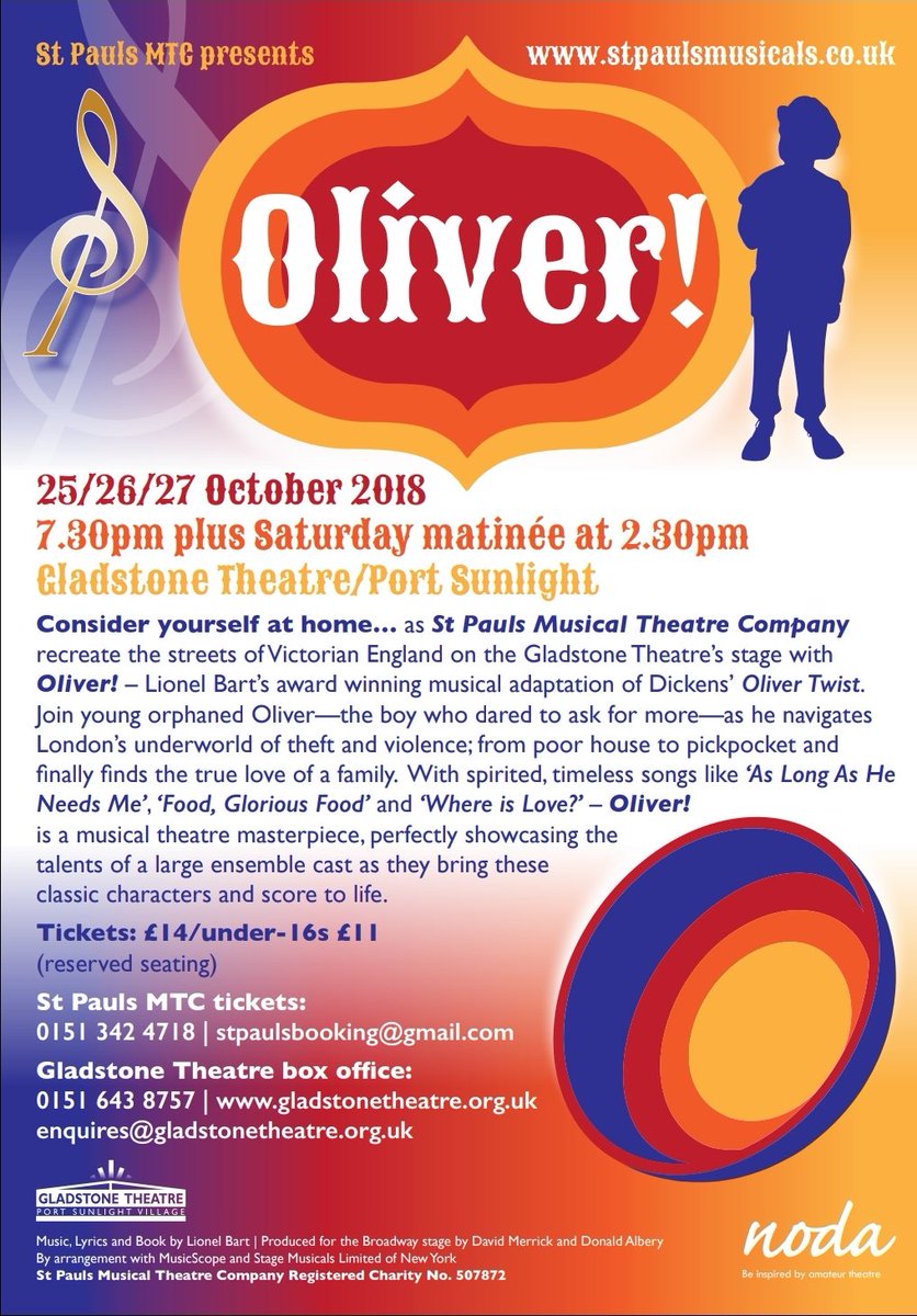 StPaulsOS's tweet photo. A week to go till opening night (25/10).  Tickets available from members and directly from the theatre. 

This is looking to be a great show with a very talented cast. You don't want to miss it!!

Please share with your friends and family. @StPaulsOS @gladthea https://t.co/Hh4gOu2der