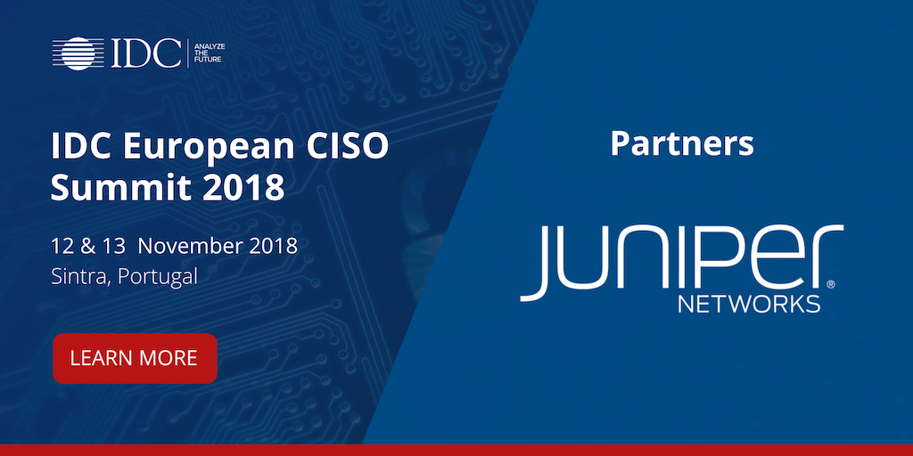 .<a href="/IDC/">IDC</a> is pleased to announce @JuniperNetworks as our European CISO Summit 2018 Platinum Partner #IDCCISO18: buff.ly/2Om45AQ #CISO @duncanwbrown <a href="/DominicTrott/">Dominic Trott</a> @martinwhitworth @rfouchereau <a href="/RychkovK/">Konstantin Rychkov</a>