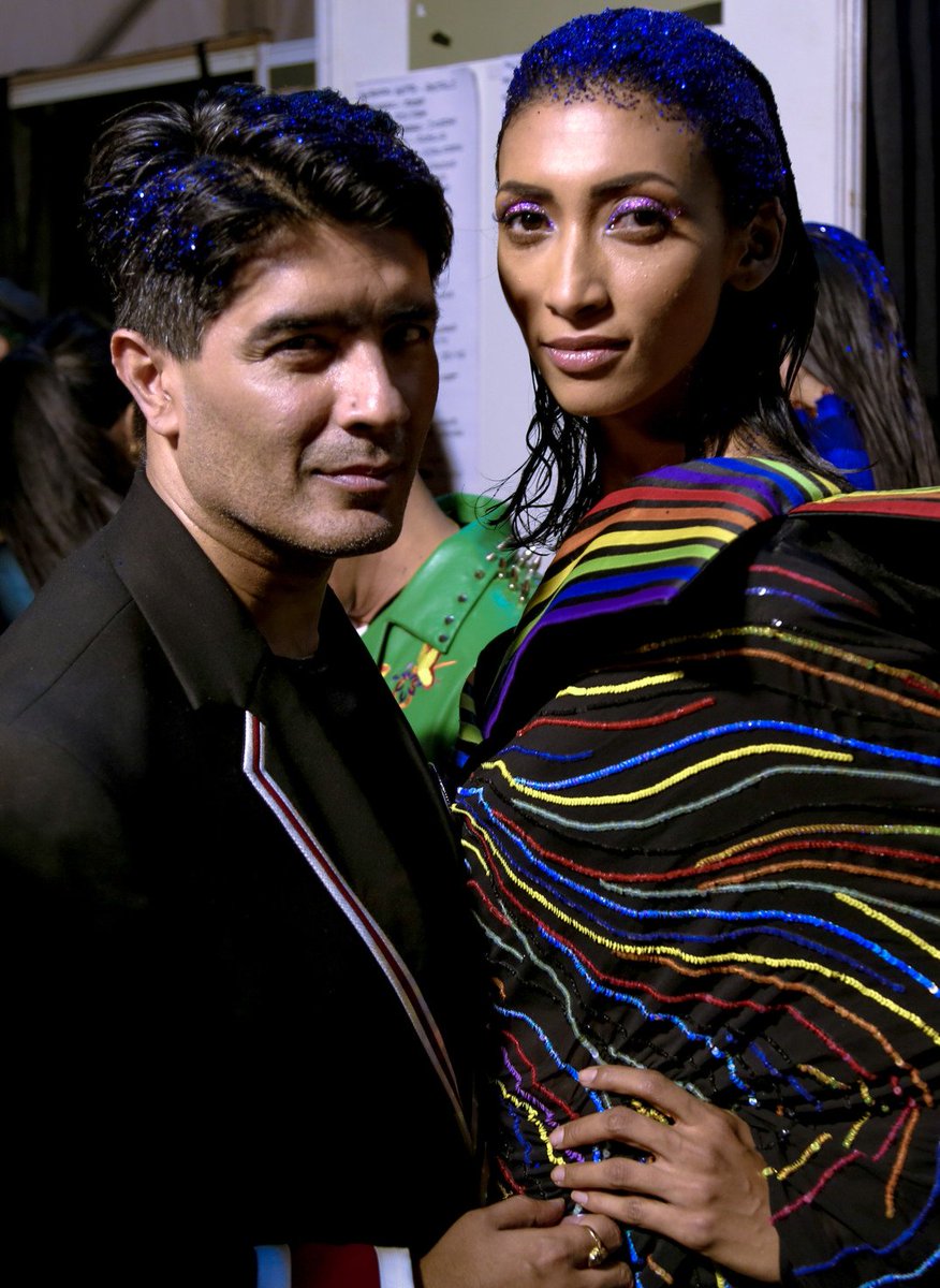 Ishtailista's tweet photo. Backstage #LMIFW @thefdci @ManishMalhotra 
#Loveislove #Section377 #IndiaFashionweek https://t.co/FnXRMvpLug
