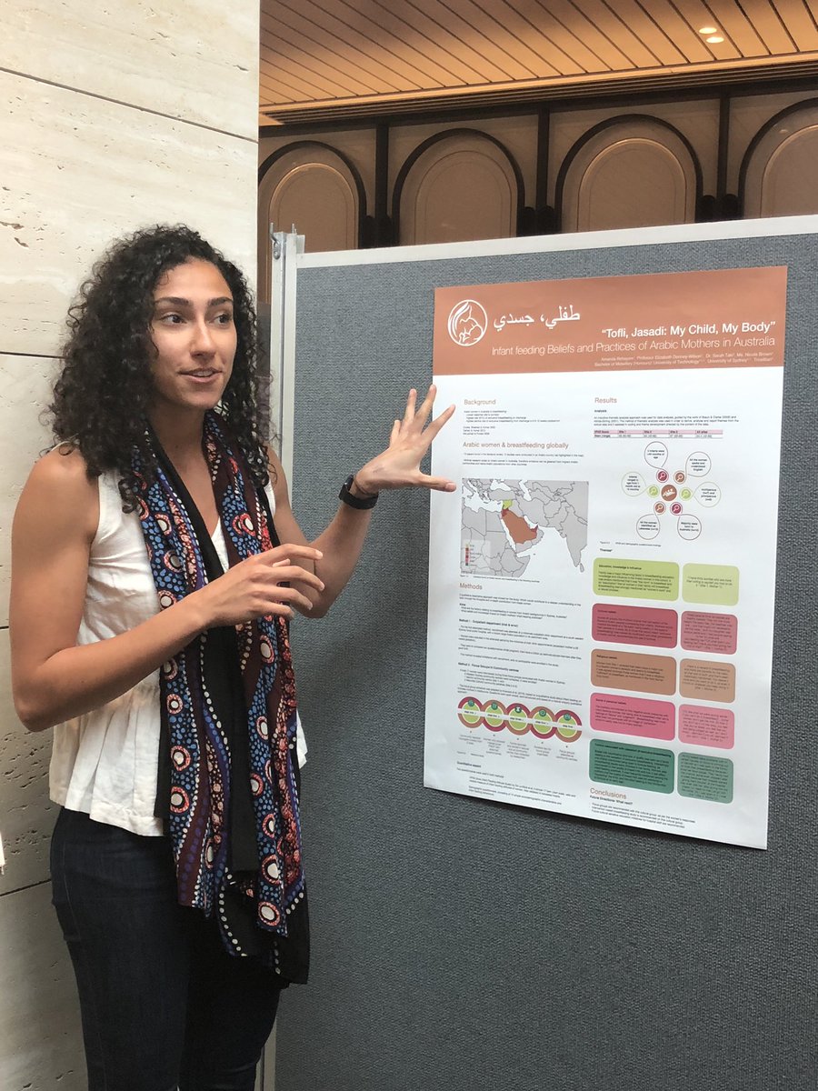 AllisonCummins2's tweet photo. Amanda Reyham presents Arabic Women’s views on breastfeeding #ACM2018 #UTS_health https://t.co/Rui34ta6ny