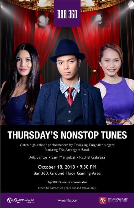 RGabreza18's tweet photo. Hi guys! Later po magpeperform po kami ni kuya @sammangubat and ate Aila Santos at the Bar 360, Resorts World Manila. 9PM po, kita-kits guys! 😊 https://t.co/2wGyREV6Xl