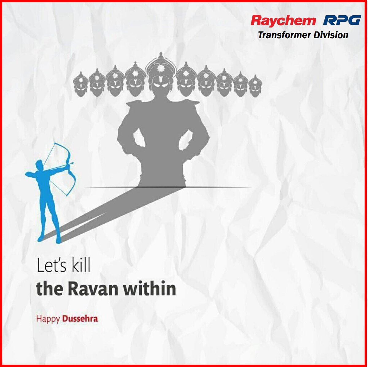 RaychemRPGTrafo's tweet photo. Raychem RPG Transfomer Division wishes everyone a very Happy Dussehra!
#HappyDussehra #HappyDurgaPuja #HappyDurgaPuja2018 https://t.co/3IiiOT7TPm