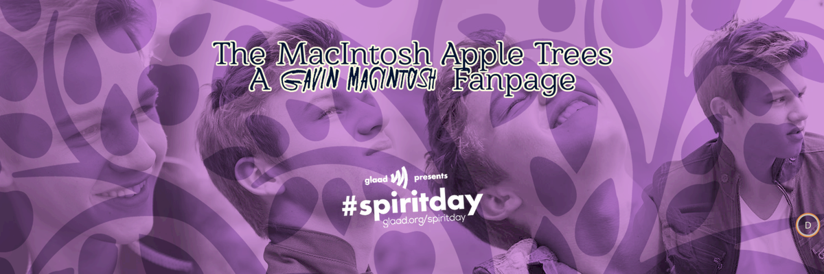 TheMIAppleTrees's tweet photo. Celebrate @glaad's #SpiritDay today with @gavinmacintosh by wearing purple, #ChoosingKindness, and #StandingUp for #LGBTQYouth! https://t.co/Qm7bAHKhiU