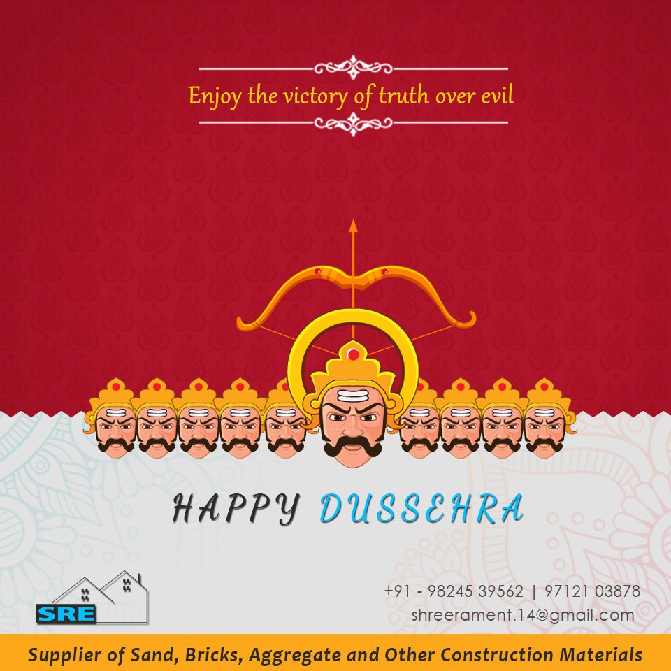 sresupplier's tweet photo. On this Dussehra, let us continue the spirit of good over bad and celebrate the victory.
#HappyDussehra #Dussehra
#ShreeRamEnterprise https://t.co/2hDnk4UCoJ