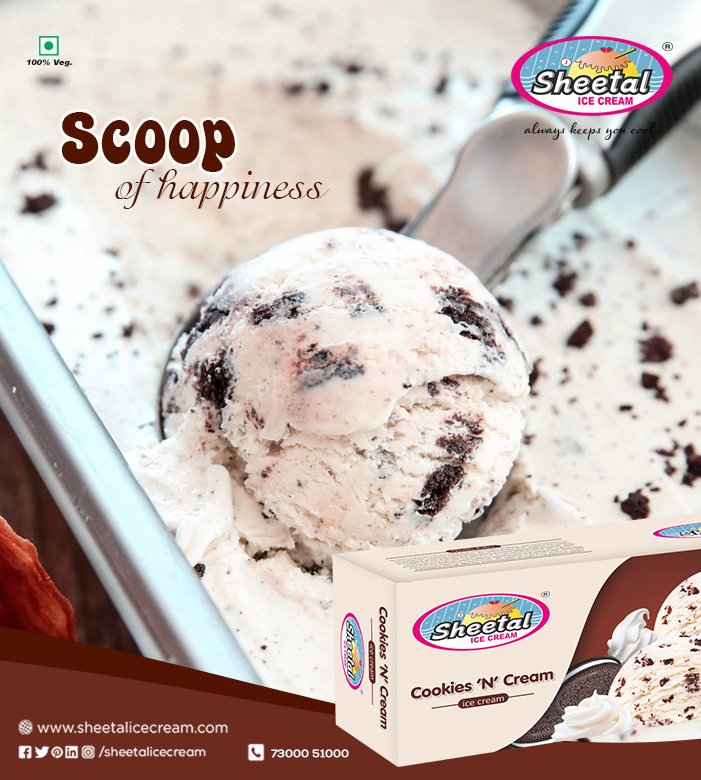 SheetalCream's tweet photo. Scoop of happiness... Cookies &amp; Cream
Sheetal Ice-Cream🍧
#SheetalIceCream #Sheetal #IceCream #Cool #India #ice #cream
#Flavour #Fresh #ice #cream #Cookies #Cream #Scoop #Happiness https://t.co/uUfEWfZlD0
