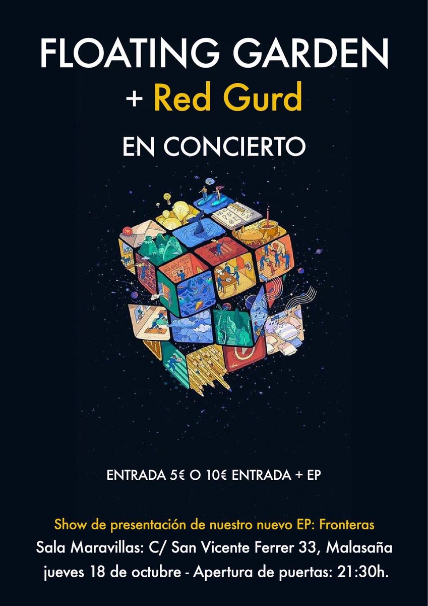 🔊🔊Good morning cheesers⚡️⚡️ Comenzamos con tres planazos que no podéis perderos🤘🏼🤘🏼

👉🏼 #Madrid: <a href="/FloatingGarden1/">Floating Garden</a> + @RedGurdBand 21:30⏰ en <a href="/MaravillasClub/">Maravillas Club</a> 
👉🏼 #Cuenca: <a href="/Zascandilfolk/">Zas!!  Candil</a> 20:15⏰ en el Paraninfo Universitario 
👉🏼 #Toledo: <a href="/KikeCalzadaRuiz/">Kike Calzada</a> 20:00⏰ en Hotel Carlos V