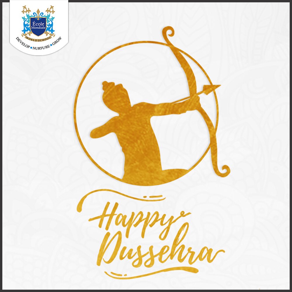 EcoleMondiale's tweet photo. Vijayadashmi or Dasara, Dusshera or Dussehra - many names, many legends, for the same day, used in different parts of India to celebrate this day when "Good" wins its battle against "evil".

#Dussehra2018 #HappyDussehra #Dusshera #ÉMWS https://t.co/kSmg5syS8j