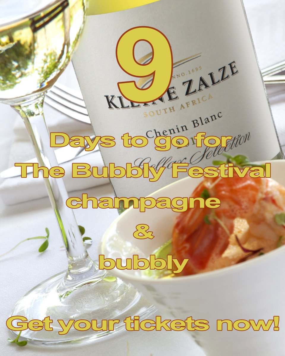 🍾🍾🥂🥂 9 days to go!🍾🍾🥂🥂
Get your tickets today and stand a chance to win a bottle of bubbly. bit.ly/TheBubblyFesti…
General admission R360 and VIP admission R590
 #MeerendalWineEstate #Freshlyground #freshlygroundsa #9daystogo #thebubblyfestivalchampagneandbubbly