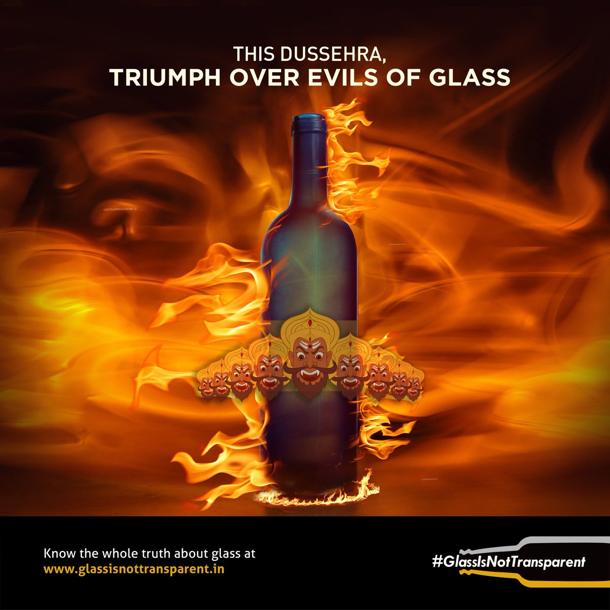 PerilsOfGlass's tweet photo. Glass manufacturing leads to high carbon emissions which is an evil for both the environment and human health.

This #Dussehra, let’s shatter this evil and bring happiness and safety!
#GlasIsNotTransparent 
#HappyDussehra https://t.co/FlBhDwIdyG