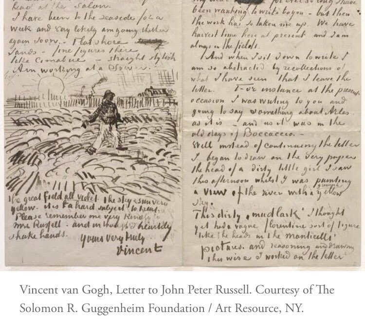 BAOGraphology's tweet photo. Van Gogh’s handwriting. Love the way he does an illustration within this letter #handwriting #graphology #handwritingmatters https://t.co/3EOhgLmr5D