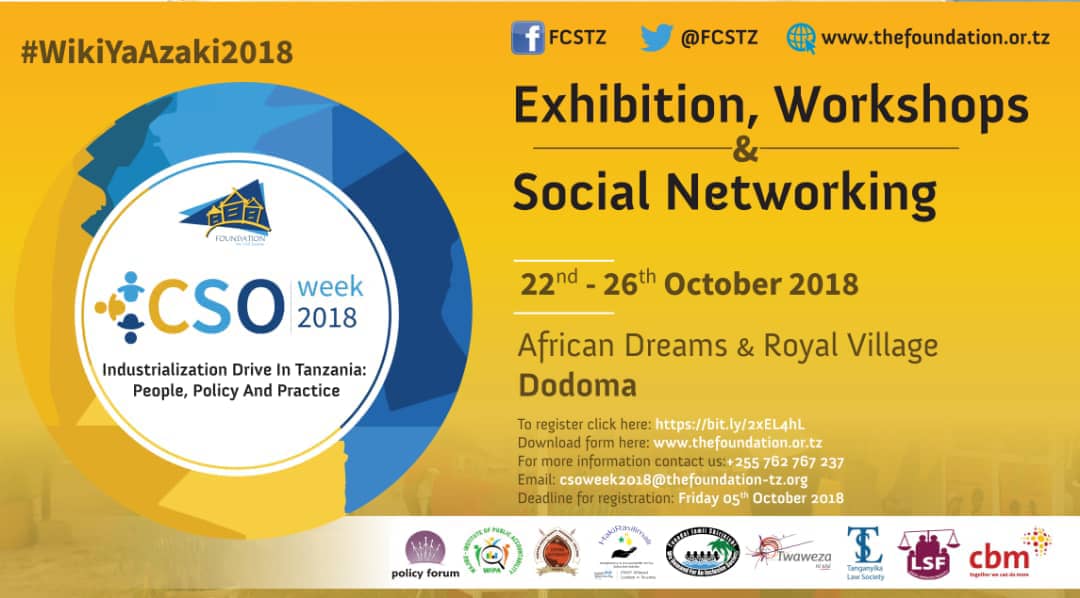 #WikiYaAzaki2018 is kicking off from Monday 22nd to 26th October 2018.
Get ready for the most interesting debates about CSO's roles in Industrialization policy and implementation.