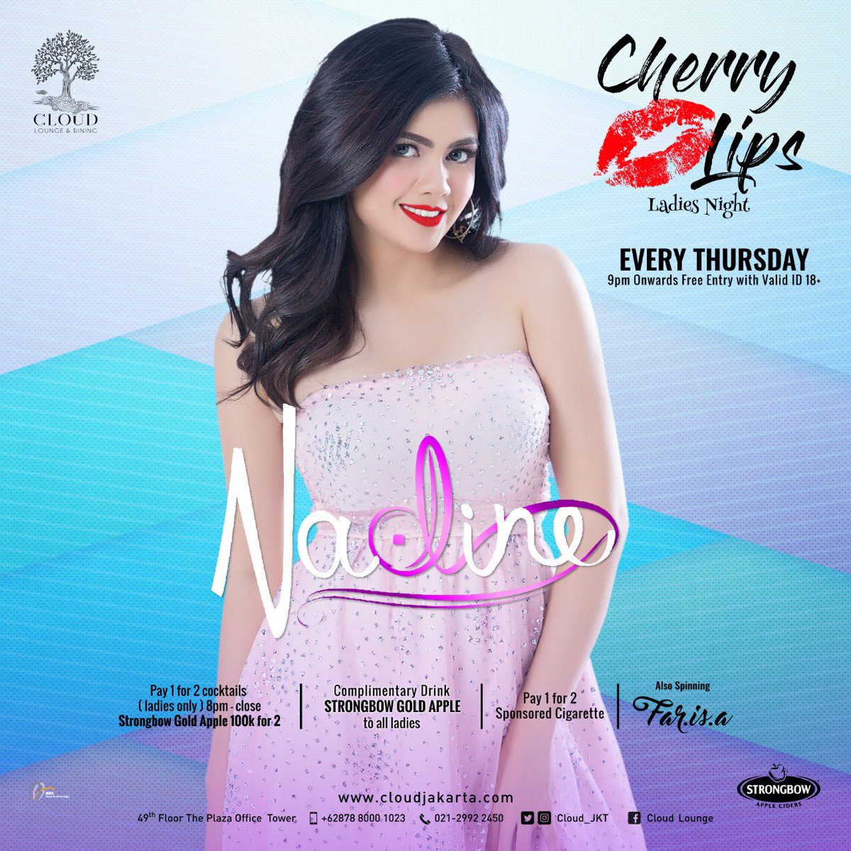 It's never too early to start the weekend!
Call out your girls, it’s your night!
Cherry Lips💋 with NADINE
the beats start at 9pm with FARISA

Ladies can enjoy complimentary drink STRONGBOW from 8pm, and #pay1for2 drinks to kickstart the night with!

#ladiesnight #Thursday