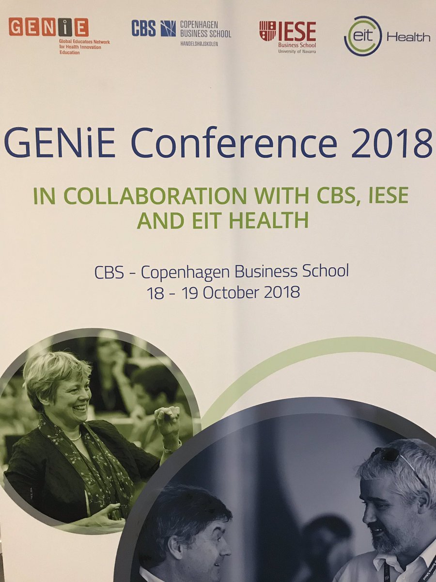 Sabine_Schumann's tweet photo. How to teach healthcare innovation? @EITHealth @TheGENiEGroup @iesebschool @CBScph @HBSHealth co-organized conference starting in Copenhagen to discuss jointly the future of healthcare education @UrsulaMuehle @mrosenmoller https://t.co/6YEpdDrRP1